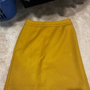J. Crew Mustard Pencil Skirt